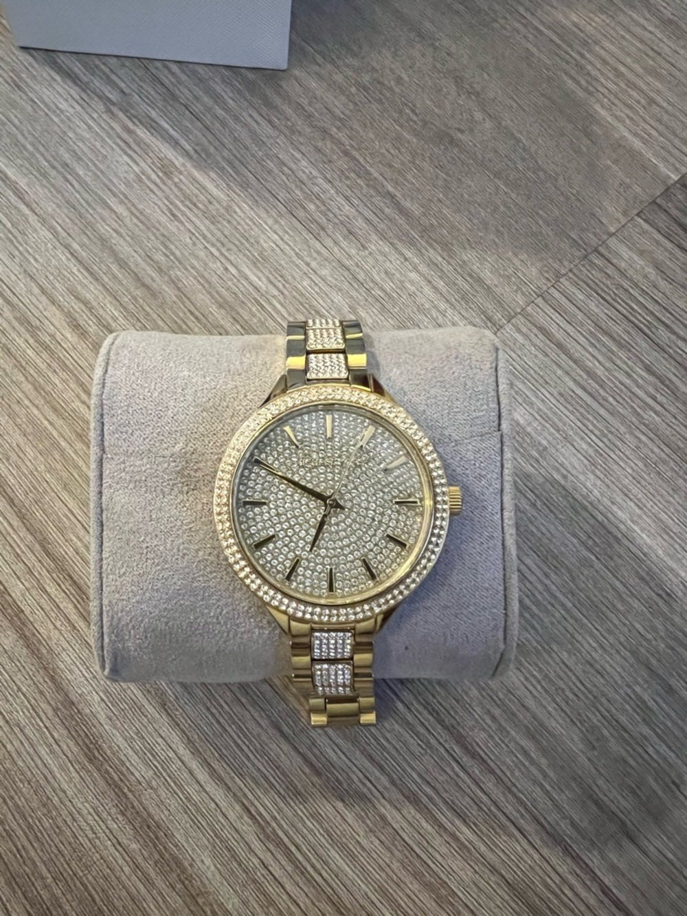 Michael Kors Gold-Tone Crystal Pavé Bracelet Watch